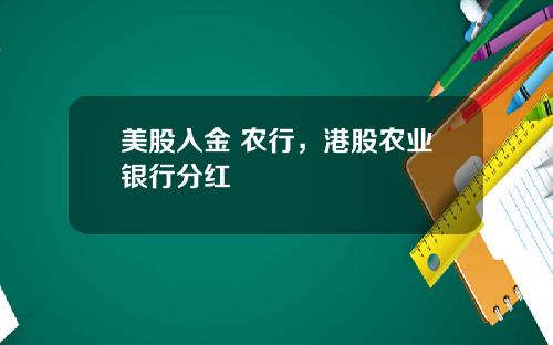 美股入金 农行，港股农业银行分红