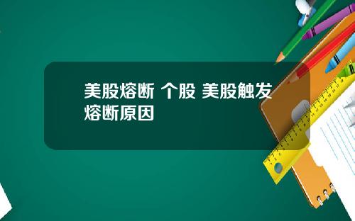 美股熔断 个股 美股触发熔断原因