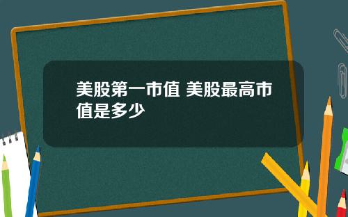 美股第一市值 美股最高市值是多少