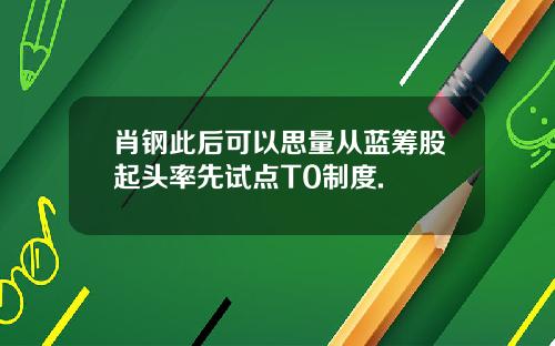 肖钢此后可以思量从蓝筹股起头率先试点T0制度.