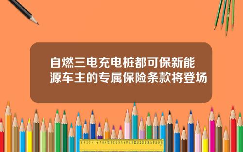 自燃三电充电桩都可保新能源车主的专属保险条款将登场