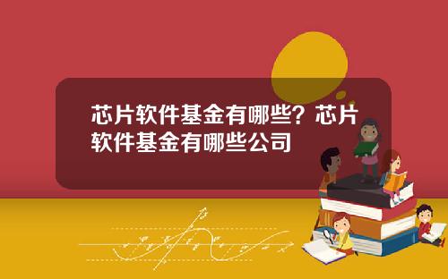 芯片软件基金有哪些？芯片软件基金有哪些公司