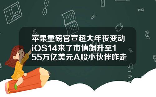 苹果重磅官宣超大年夜变动iOS14来了市值飙升至155万亿美元A股小伙伴咋走