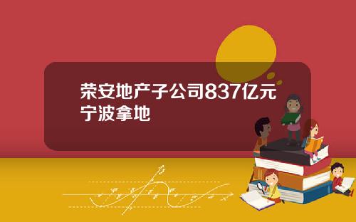荣安地产子公司837亿元宁波拿地