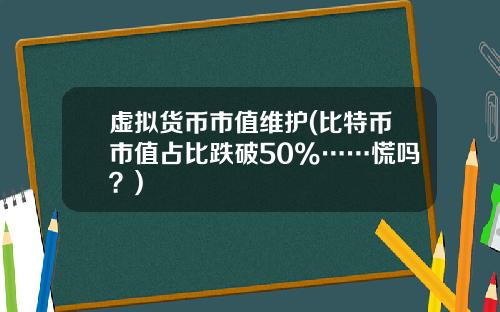 虚拟货币市值维护(比特币市值占比跌破50%……慌吗？)