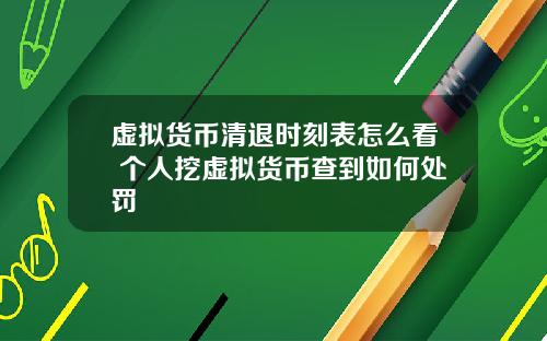 虚拟货币清退时刻表怎么看 个人挖虚拟货币查到如何处罚