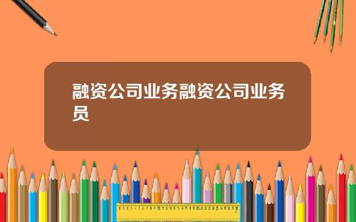 融资公司业务融资公司业务员