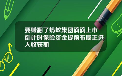 要赚翻了蚂蚁集团滴滴上市倒计时保险资金提前布局正进入收获期