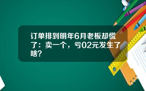 订单排到明年6月老板却慌了：卖一个，亏02元发生了啥？