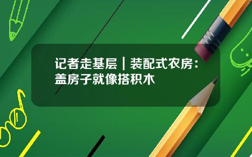记者走基层｜装配式农房：盖房子就像搭积木