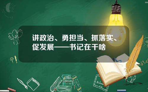 讲政治、勇担当、抓落实、促发展——书记在干啥