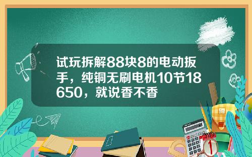 试玩拆解88块8的电动扳手，纯铜无刷电机10节18650，就说香不香