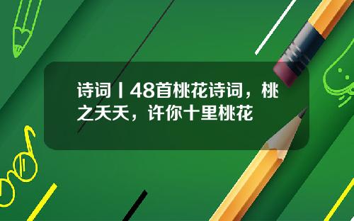 诗词丨48首桃花诗词，桃之夭夭，许你十里桃花