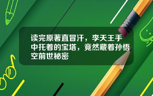读完原著直冒汗，李天王手中托着的宝塔，竟然藏着孙悟空前世秘密