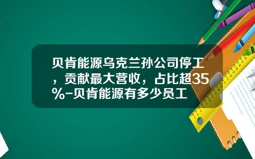 贝肯能源乌克兰孙公司停工，贡献最大营收，占比超35%-贝肯能源有多少员工