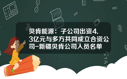 贝肯能源：子公司出资4.3亿元与多方共同成立合资公司-新疆贝肯公司人员名单