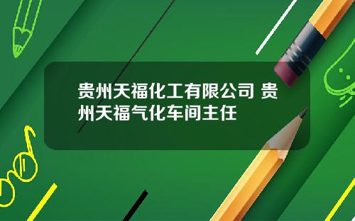 贵州天福化工有限公司 贵州天福气化车间主任