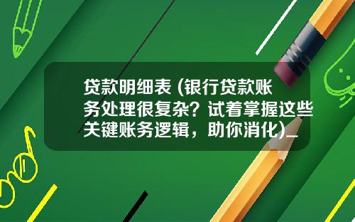 贷款明细表 (银行贷款账务处理很复杂？试着掌握这些关键账务逻辑，助你消化)_1