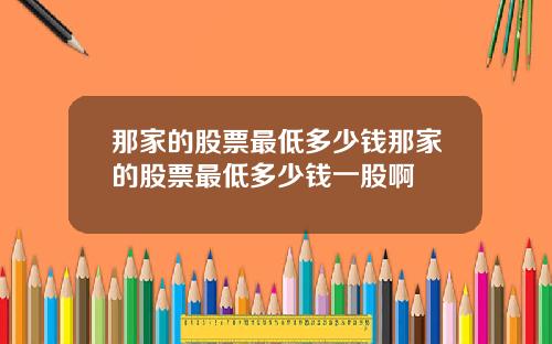 那家的股票最低多少钱那家的股票最低多少钱一股啊