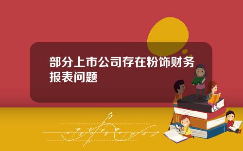部分上市公司存在粉饰财务报表问题