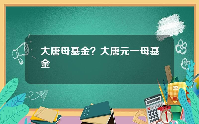 大唐母基金？大唐元一母基金