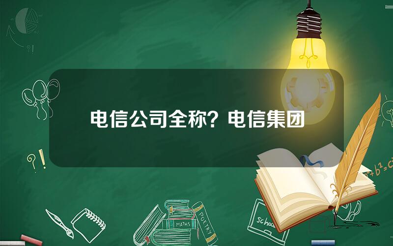 电信公司全称？电信集团