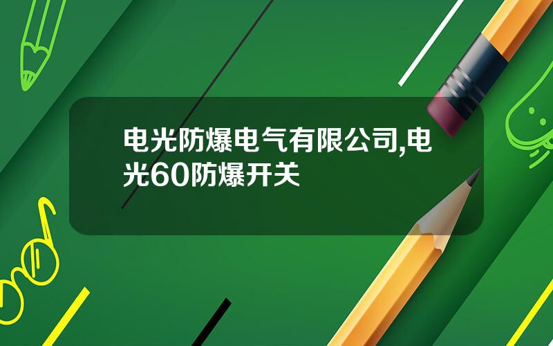 电光防爆电气有限公司,电光60防爆开关