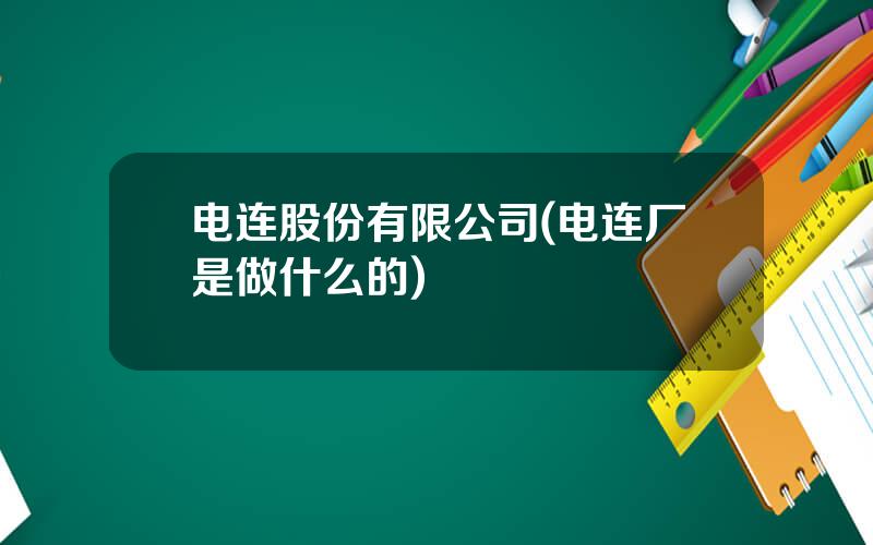 电连股份有限公司(电连厂是做什么的)