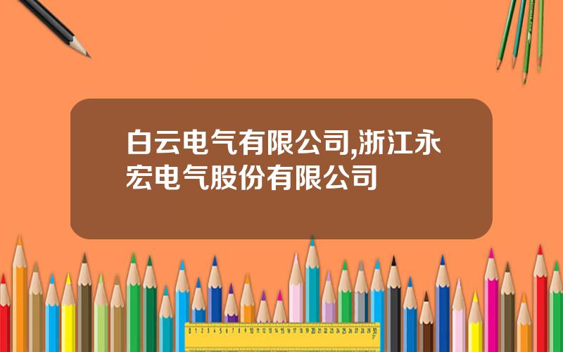 白云电气有限公司,浙江永宏电气股份有限公司