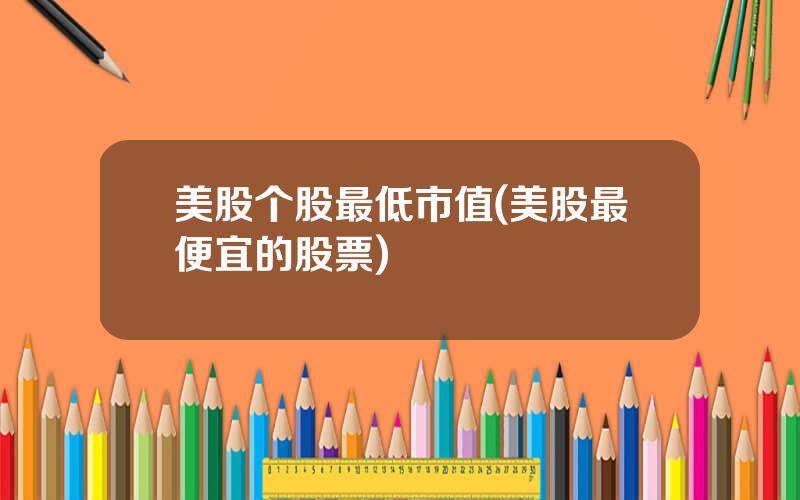 美股个股最低市值(美股最便宜的股票)