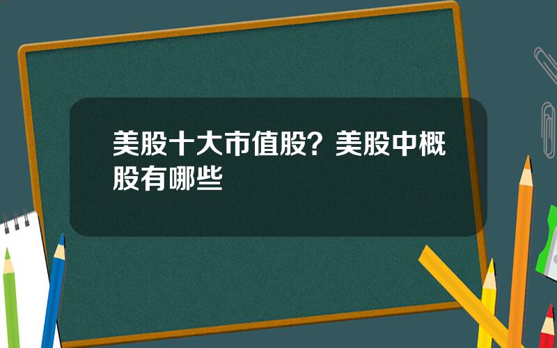 美股十大市值股？美股中概股有哪些