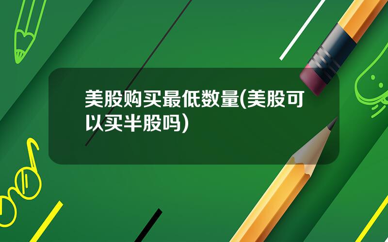 美股购买最低数量(美股可以买半股吗)