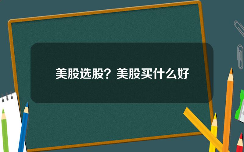 美股选股？美股买什么好