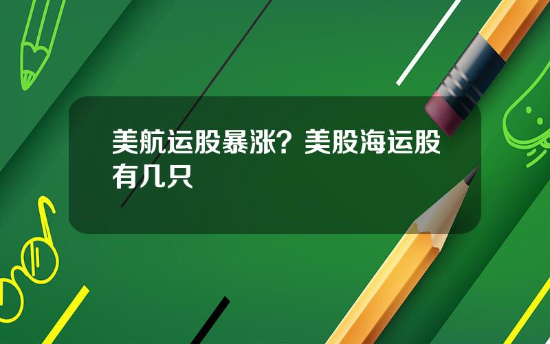 美航运股暴涨？美股海运股有几只