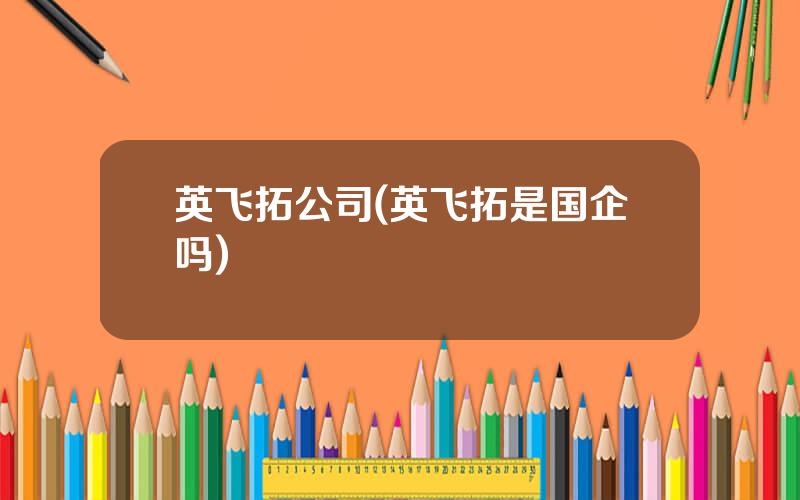 英飞拓公司(英飞拓是国企吗)