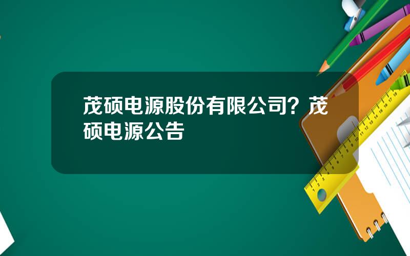 茂硕电源股份有限公司？茂硕电源公告