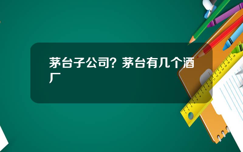 茅台子公司？茅台有几个酒厂