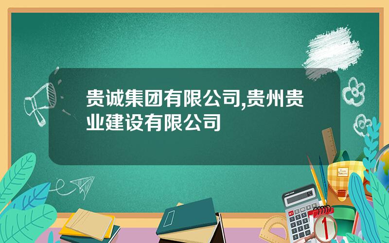 贵诚集团有限公司,贵州贵业建设有限公司