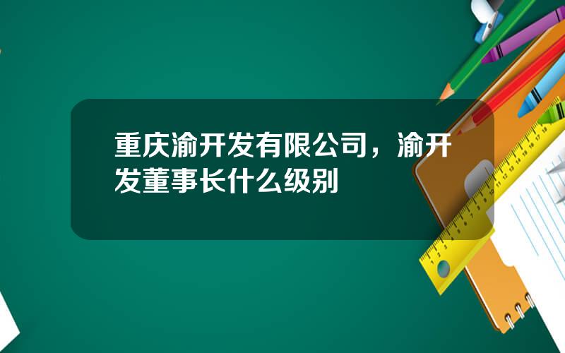 重庆渝开发有限公司，渝开发董事长什么级别