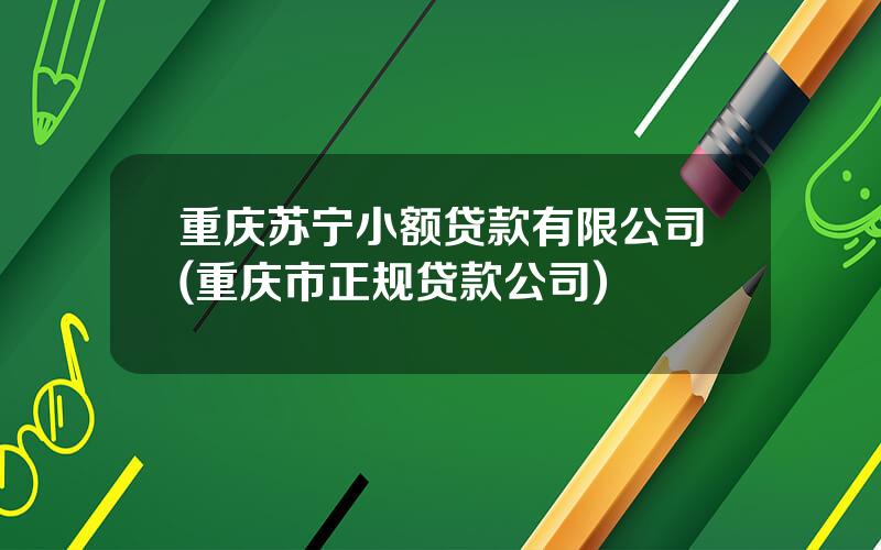 重庆苏宁小额贷款有限公司(重庆市正规贷款公司)